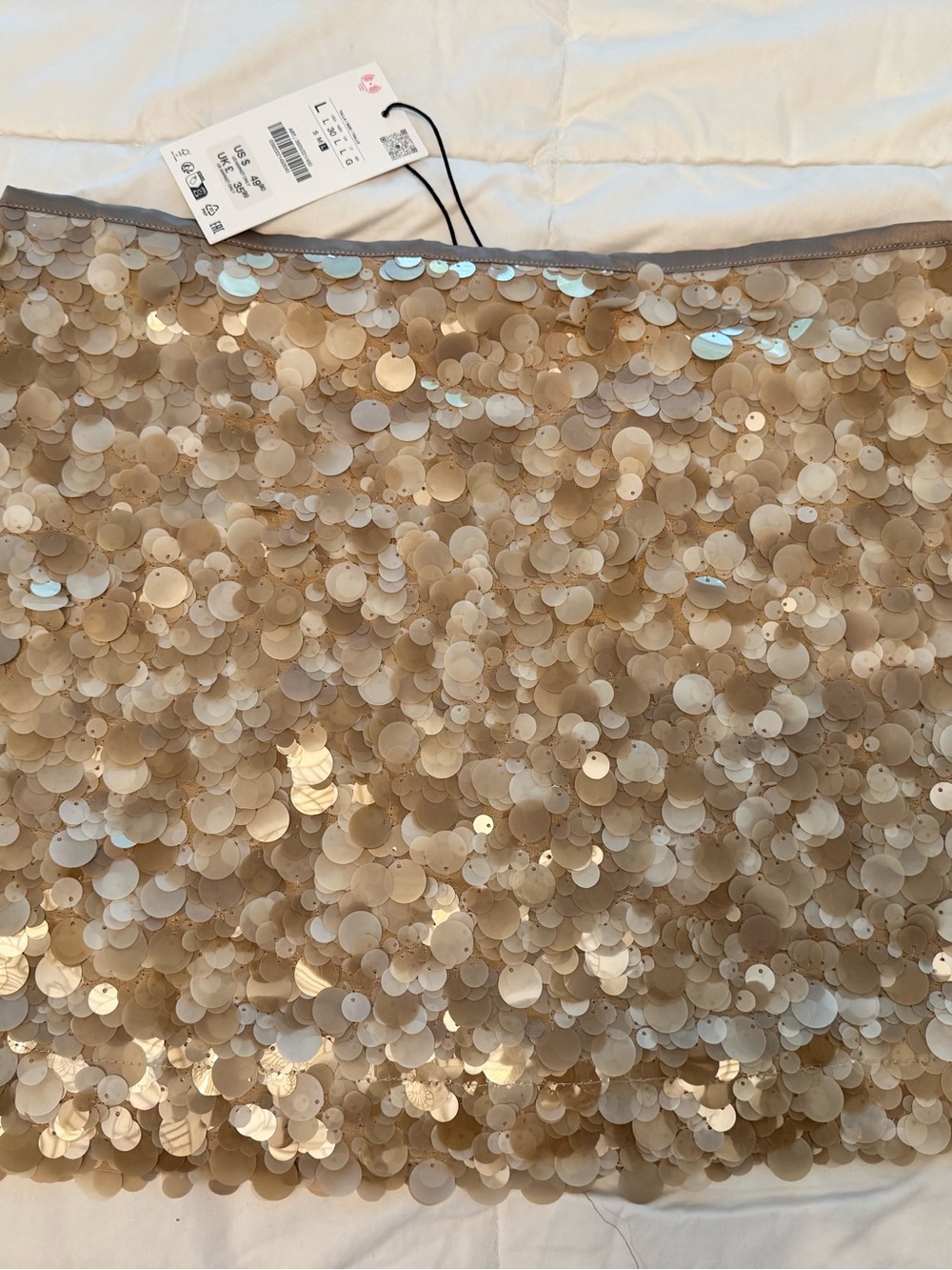 Zara Champagne Sequin Mini Skirt